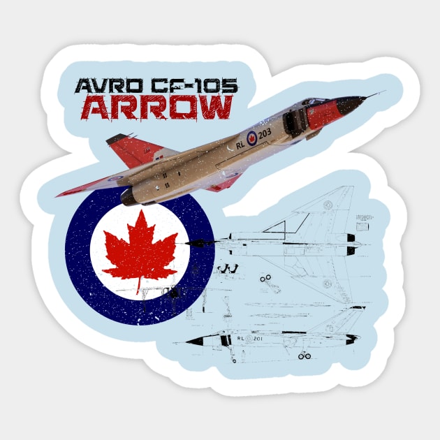 Canadian Avro CF-105 Arrow (light) Sticker by NorthAngle